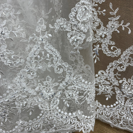 Beaded Corded Bridal Lace