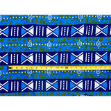 Tarkwa Symbolism 100% Cotton Fabric - Shades Of Blue, Green, White, 46" Width (Per Yard)
