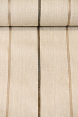 1 Yard Cocoa Linen Herringbone Stripe Natural Apparel Sewing Fabric 54" Width