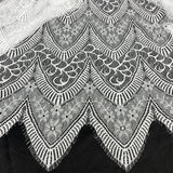 3 Yards Chantilly Embroidered Lace Fabric with Eyelash Scallop