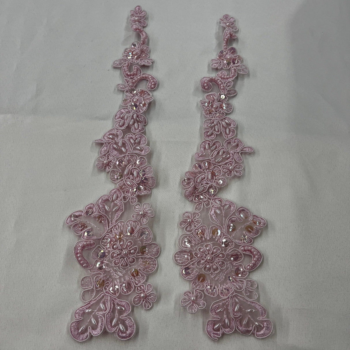 Beaded Corded Floral Lace Applique