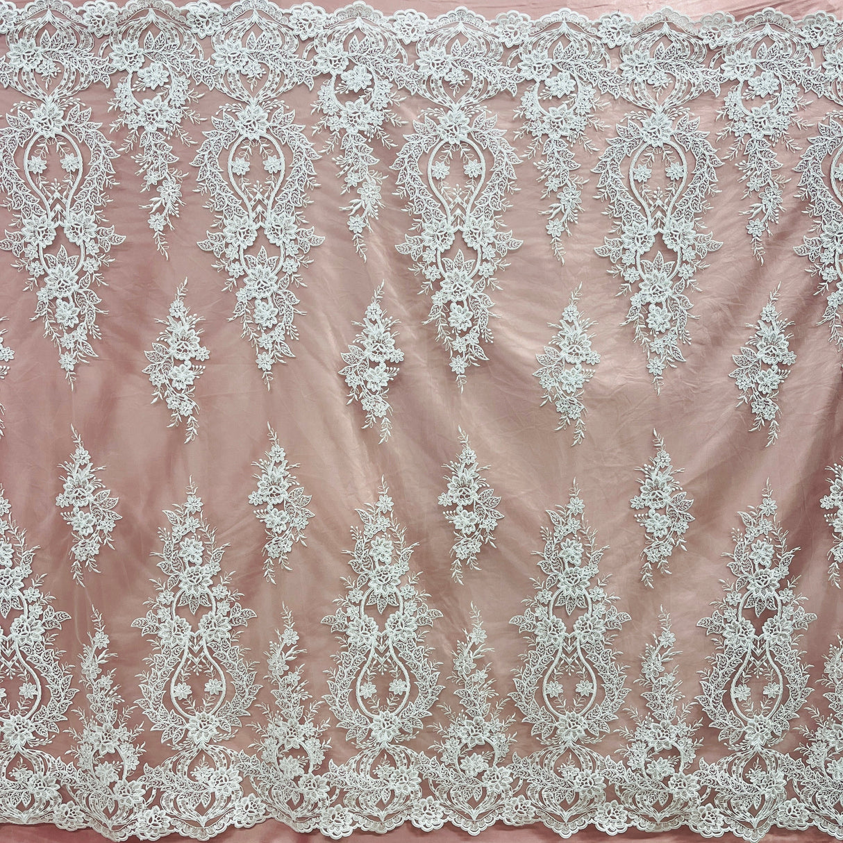 Embroidered Bridal Lace Net Mesh