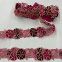 1 yarda de encaje bordado con cuentas y cordones, 1.5" de ancho, organza 100% poliéster para vestidos y disfraces  