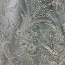 Beaded Lace Fabric on Polyester Net Mesh