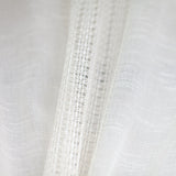 Deluca Knit Striped Sheer Polyester Fabric - White, Beige, 118" Width (1 Yard)