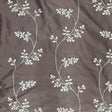 Dessler Silk Fabric - Floral Embroidered Stripe, 54" Width (1 Yard)