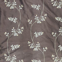Dessler Silk Fabric - Floral Embroidered Stripe, 54" Width (1 Yard)