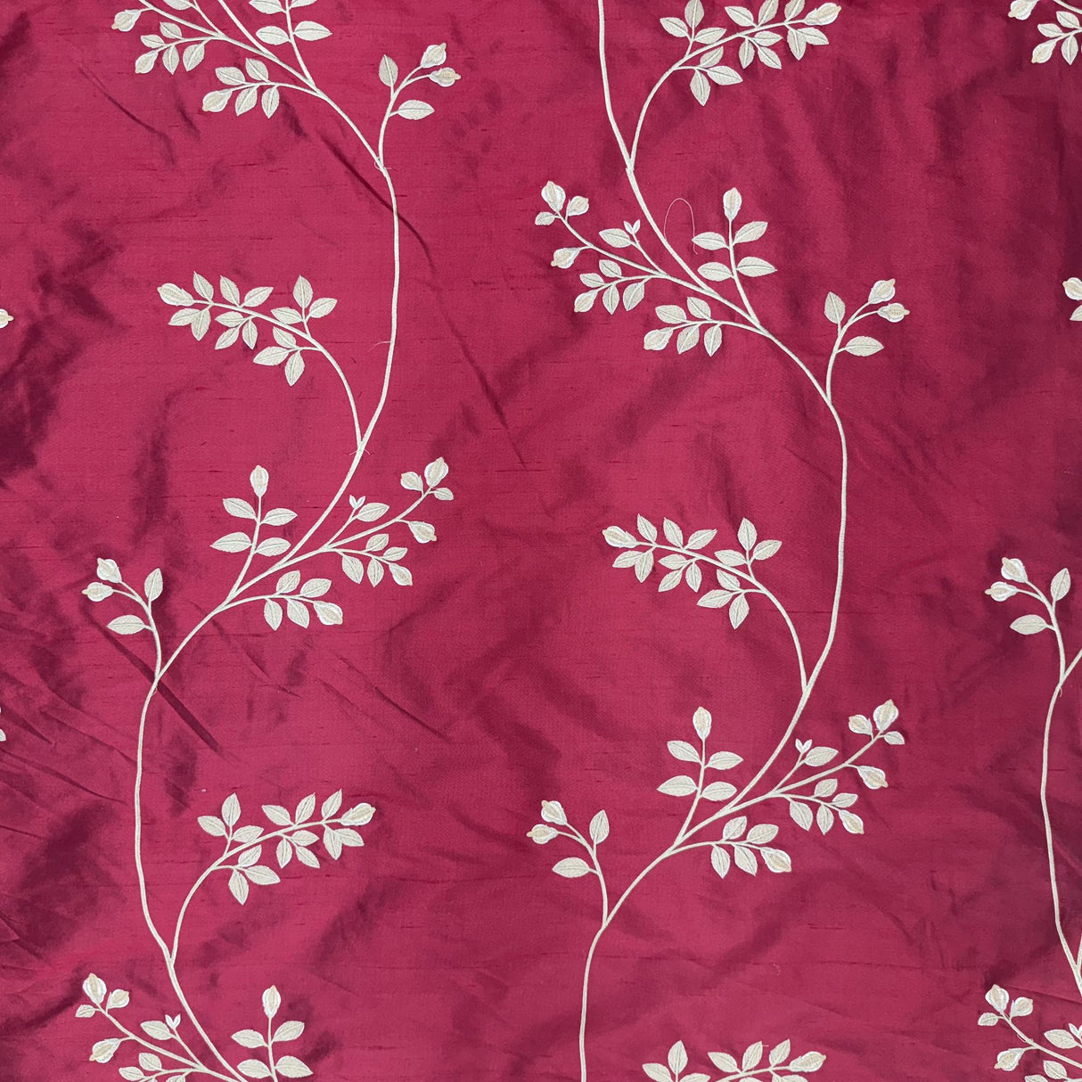 Dessler Silk Fabric - Floral Embroidered Stripe, 54" Width (1 Yard)