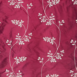 Dessler Silk Fabric - Floral Embroidered Stripe, 54" Width (1 Yard)