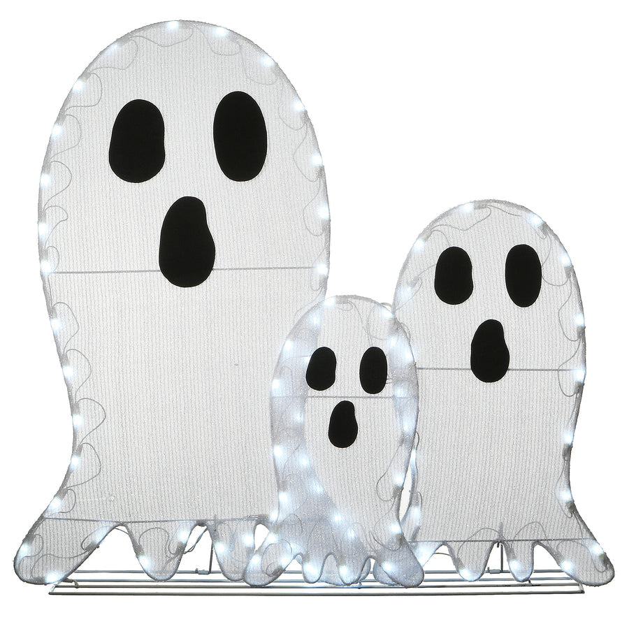 Halloween Pre-Lit Ghost Trio Outdoor Decoration with LED Lights (Plug-In)