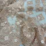 Beaded 3D Floral Lace Mesh