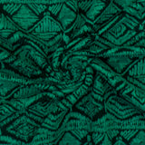 1 Yard Fantasy Green Black Aztec Jacquard Stretch Polyester Double Knit Fabric 68 Inches Width