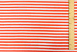 1 Yard Orange & White Stripe Polyester Cotton Spandex Double Knit Fabric, 63 Inches Wide