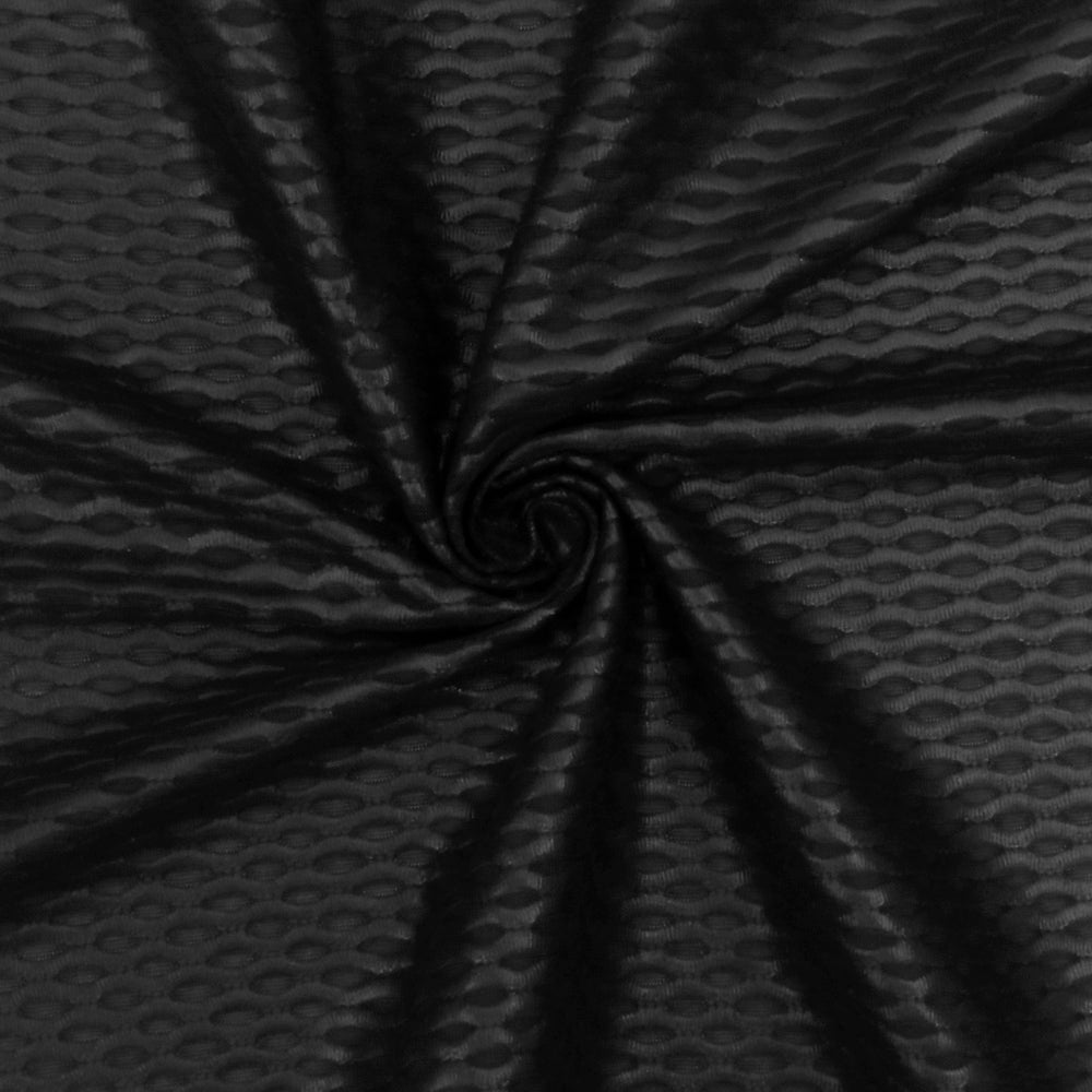 1 Yard Pearl Black 3D Mesh Stretch Yoga Activewear Fabric For Blouses And Dancewear 58 Inches Width
