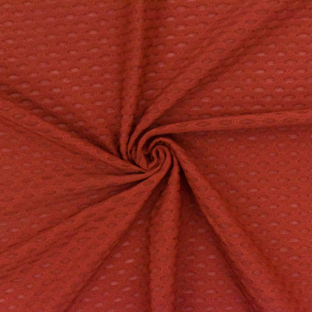 1 Yard Burnt Orange Stretch 3D Mesh Yoga Activewear Fabric Horizontal Stretch 57 Inch Width