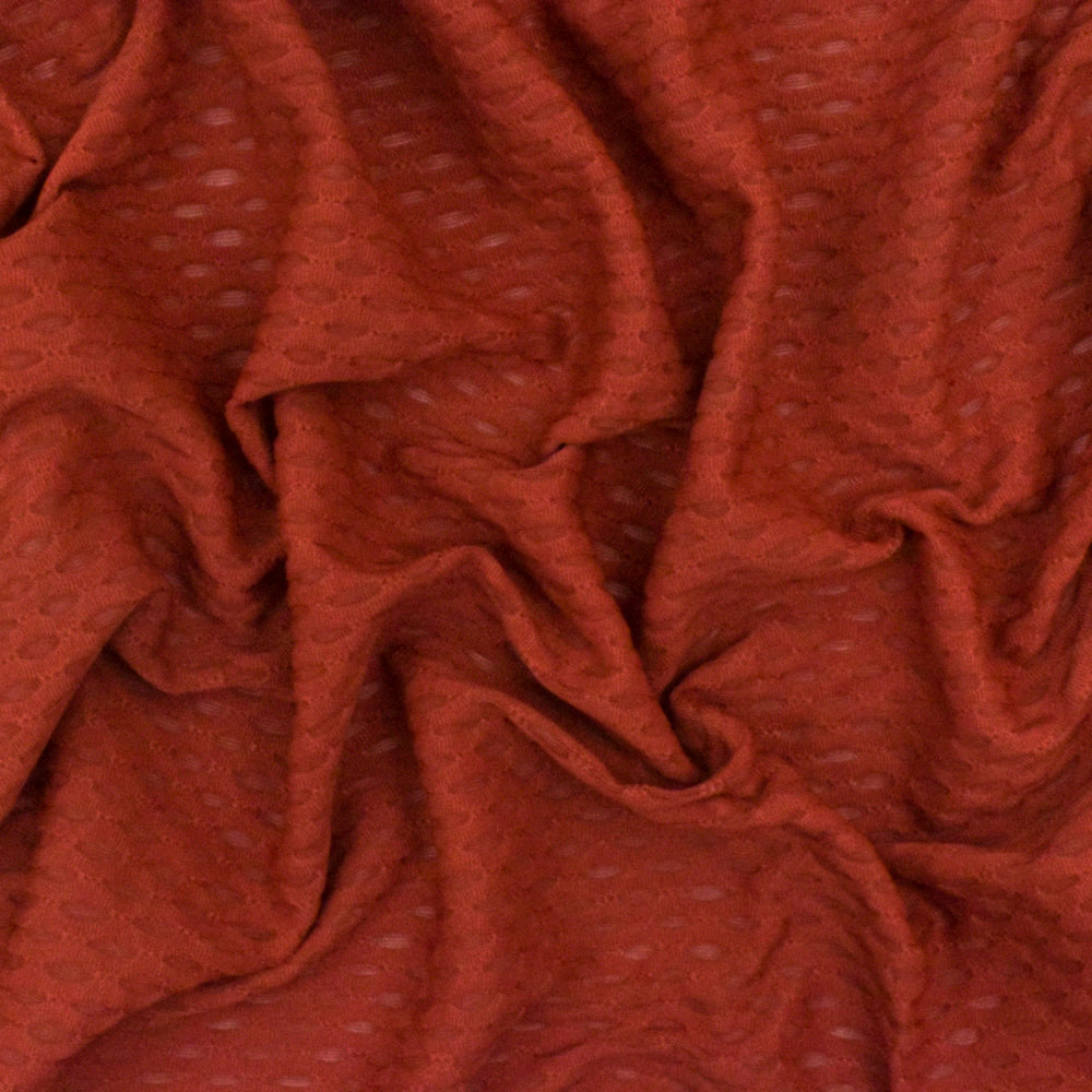 1 Yard Burnt Orange Stretch 3D Mesh Yoga Activewear Fabric Horizontal Stretch 57 Inch Width