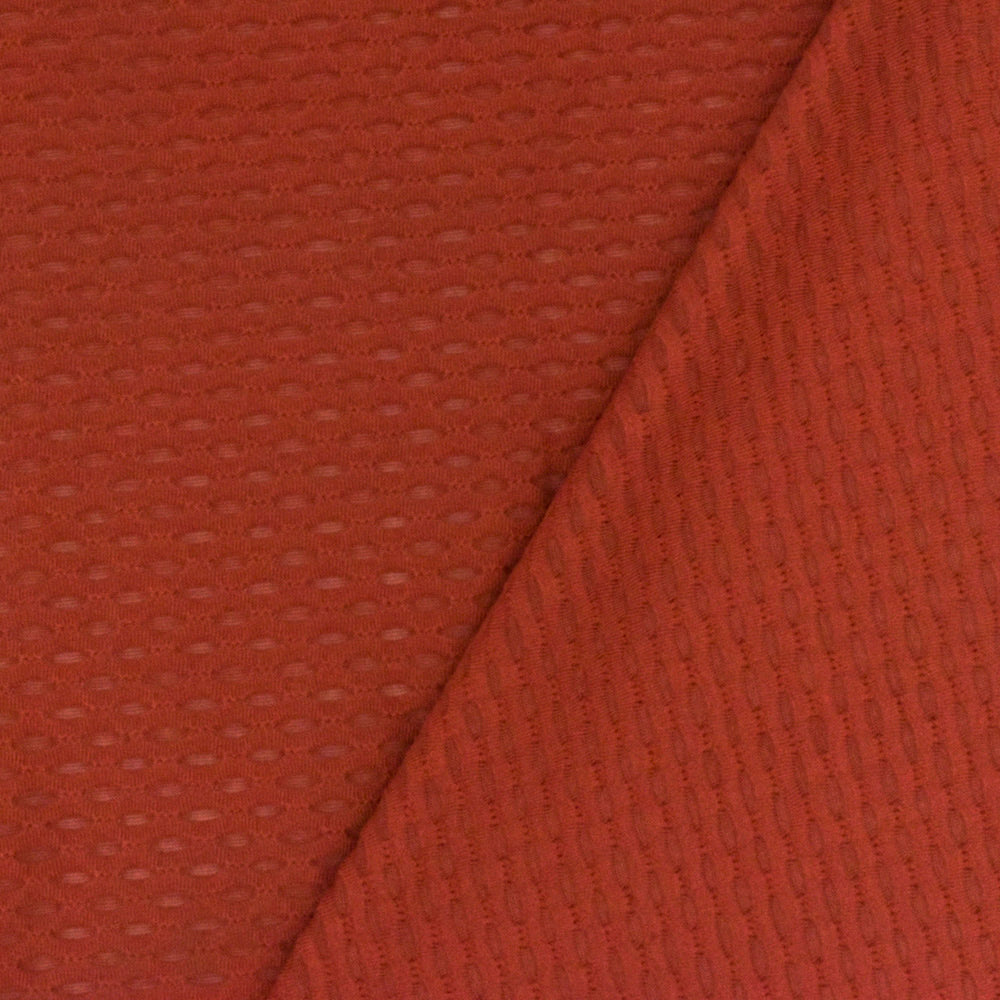 1 Yard Burnt Orange Stretch 3D Mesh Yoga Activewear Fabric Horizontal Stretch 57 Inch Width