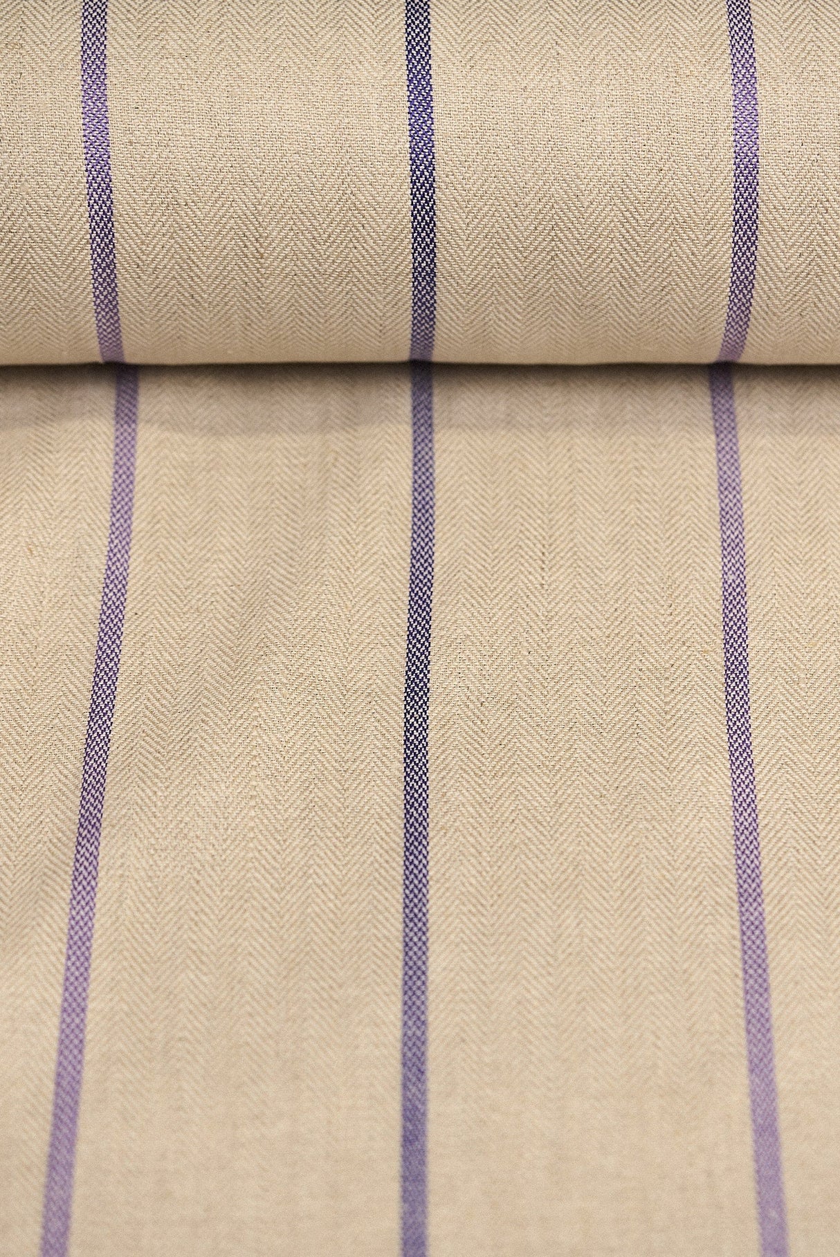 1 Yard Linen Novelty Herringbone Yarn Dyed Stripe Fabric Softened Color 54" Width