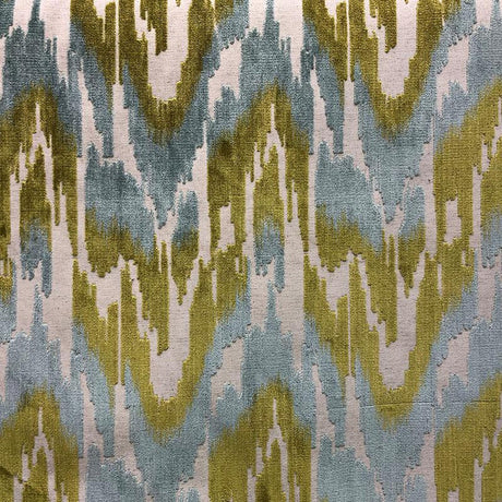Diamo Cut Velvet Fabric - Abstract Ikat Pattern, 55" Width (1 Yard)