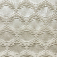 Diamond Embossed Floral Cotton Blend Fabric - Natural Washed, White, 60" Width (1 Yard)