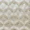 Diamond Embossed Floral Cotton Blend Fabric - Natural Washed, White, 60" Width (1 Yard)