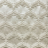 Diamond Embossed Floral Cotton Blend Fabric - Natural Washed, White, 60" Width (1 Yard)