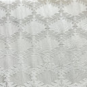 Diamond Embossed Floral Cotton Blend Fabric - Natural Washed, White, 60" Width (1 Yard)