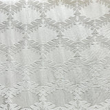 Diamond Embossed Floral Cotton Blend Fabric - Natural Washed, White, 60" Width (1 Yard)