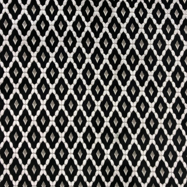 Diego Fabric Cut Velvet Fabric - Diamond Shaped Geometric Pattern, 55" Width (1 Yard)