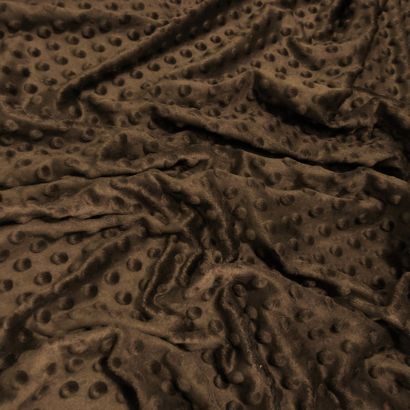 Brown Minky Dimple Dot Baby Soft Fabric by the Yard