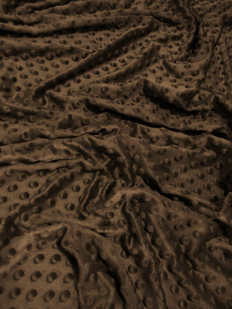 Brown Minky Dimple Dot Baby Soft Fabric by the Yard