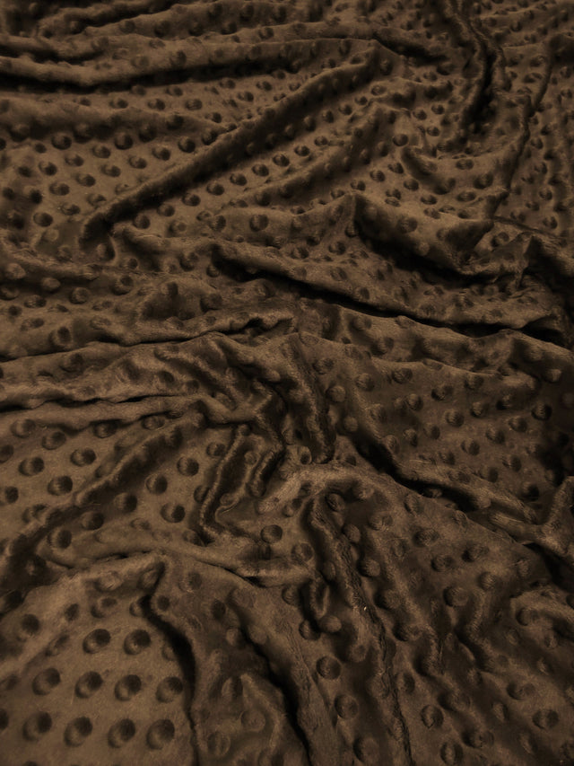Brown Minky Dimple Dot Baby Soft Fabric by the Yard