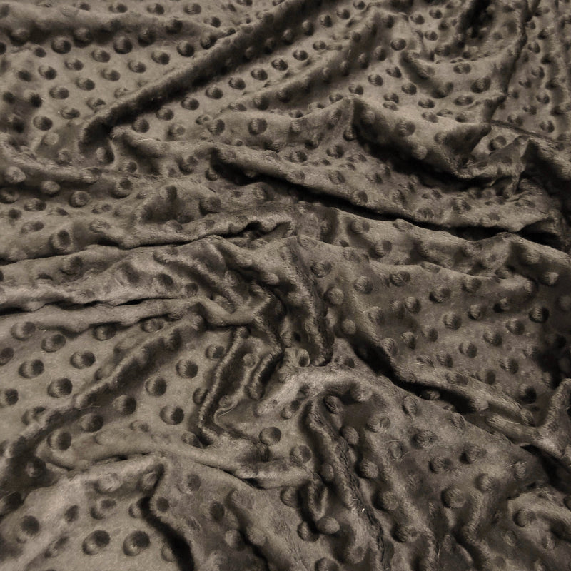 Charcoal Minky Dimple Dot Baby Soft Fabric by the Yard