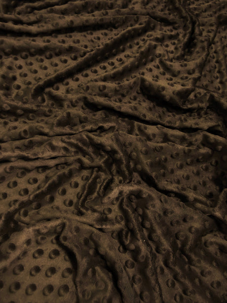 Chocolate Minky Dimple Dot Baby Soft Fabric