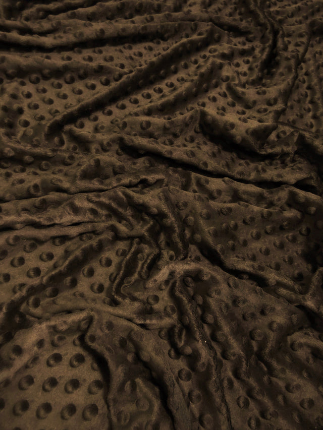 Chocolate Minky Dimple Dot Baby Soft Fabric