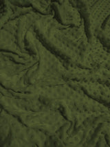 Dark Olive Minky Dimple Dot Baby Soft Fabric