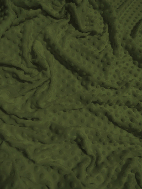 Dark Olive Minky Dimple Dot Baby Soft Fabric