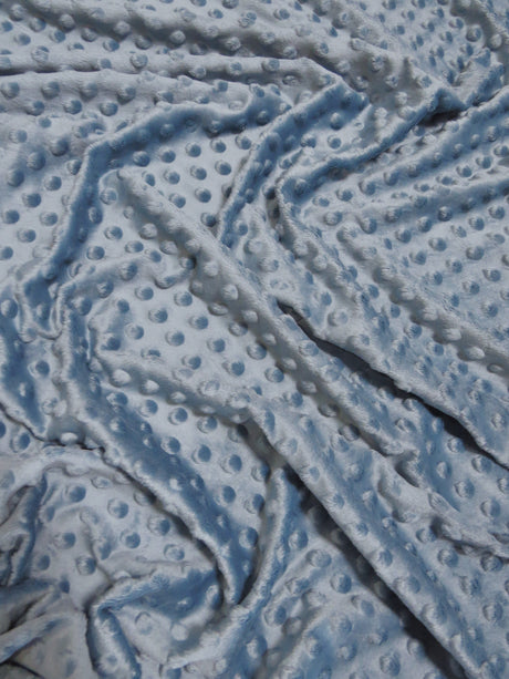 Denim Blue Minky Dimple Dot Baby Soft Fabric