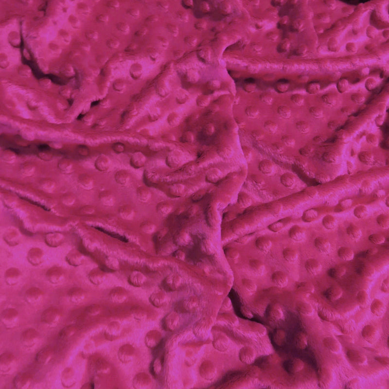 Fuchsia Minky Dimple Dot Baby Soft Fabric