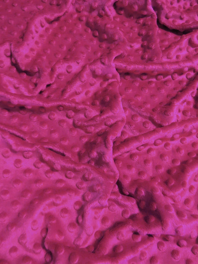 Fuchsia Minky Dimple Dot Baby Soft Fabric