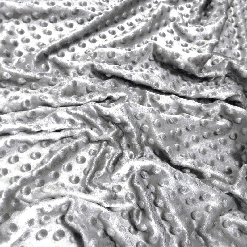 Grey Minky Dimple Dot Baby Soft Fabric