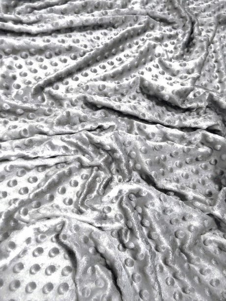 Grey Minky Dimple Dot Baby Soft Fabric