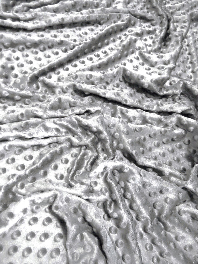 Grey Minky Dimple Dot Baby Soft Fabric