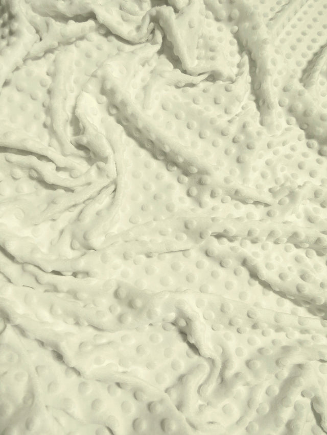 Ivory Minky Dimple Dot Baby Soft Fabric by the Yard
