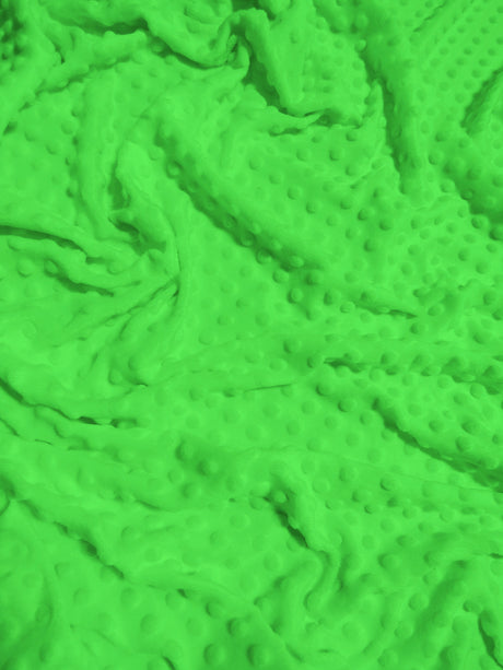 Lime Green Minky Dimple Dot Baby Soft Fabric