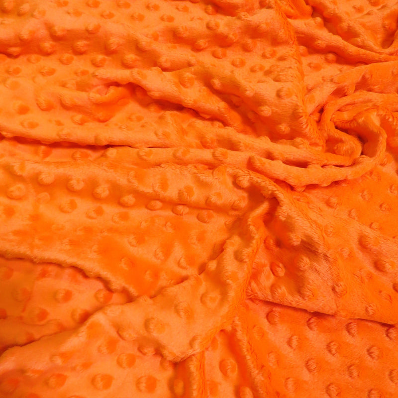 Neon Orange Minky Dimple Dot Baby Soft Fabric