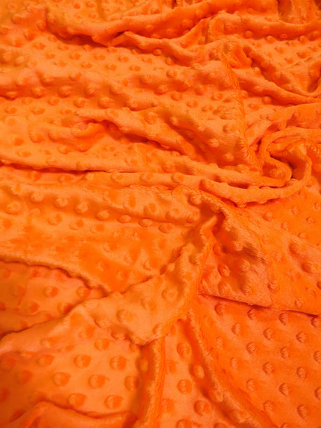 Neon Orange Minky Dimple Dot Baby Soft Fabric