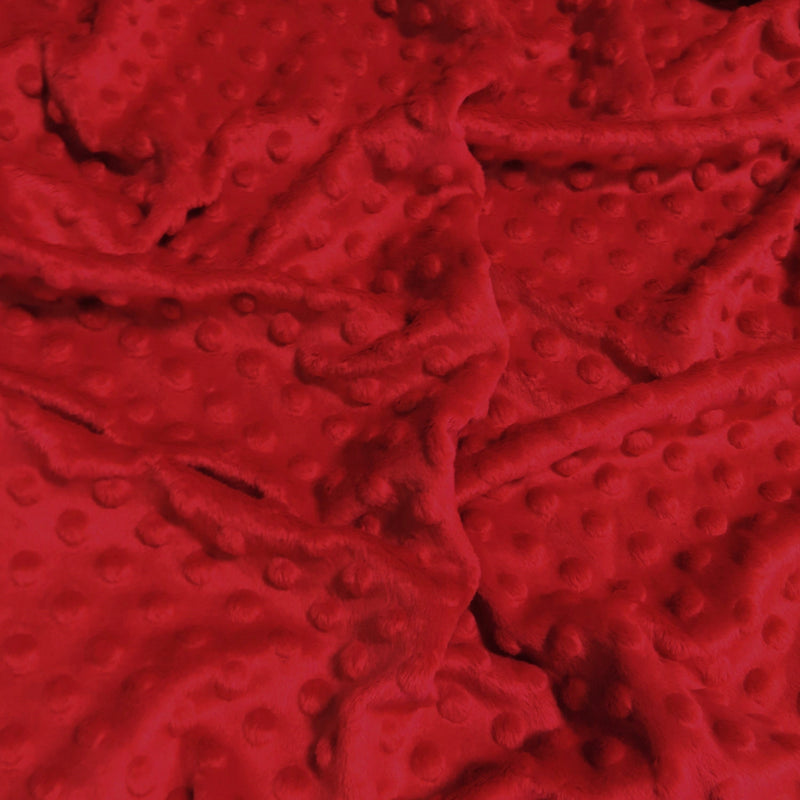 Red Minky Dimple Dot Baby Soft Fabric by the Yard