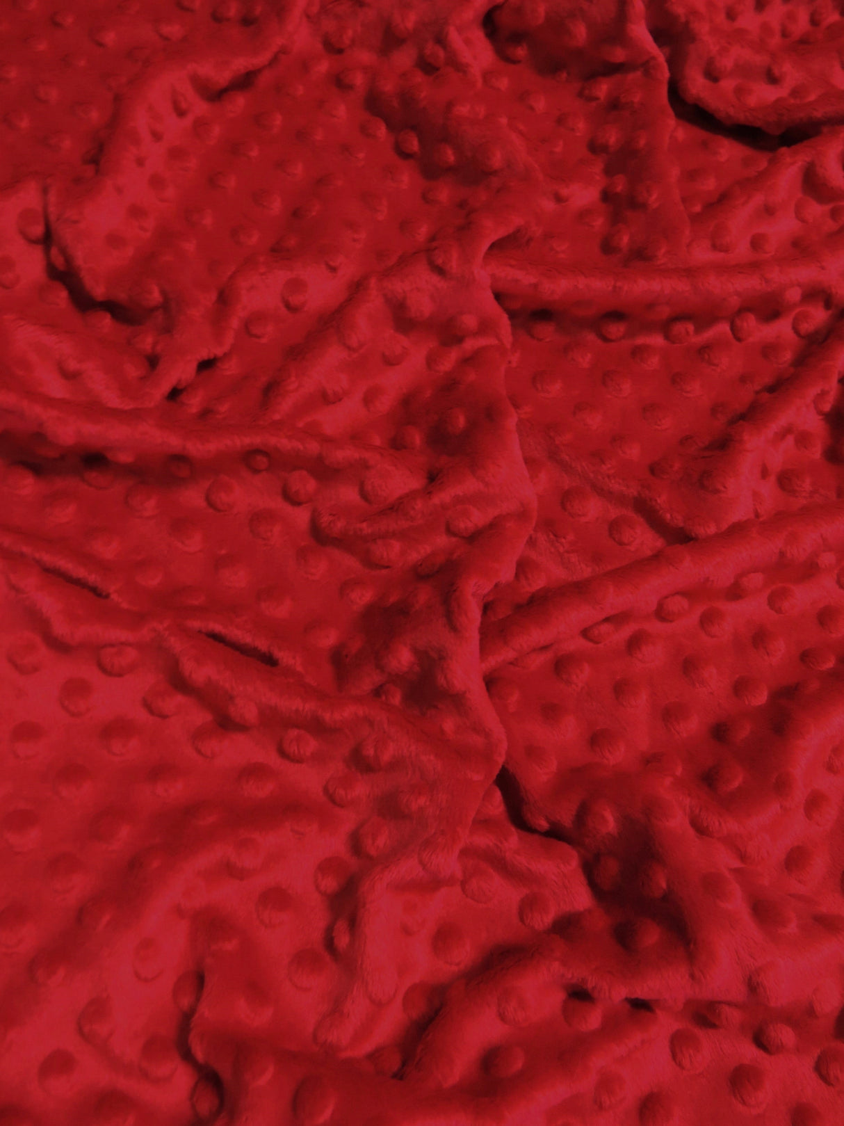 Red Minky Dimple Dot Baby Soft Fabric by the Yard