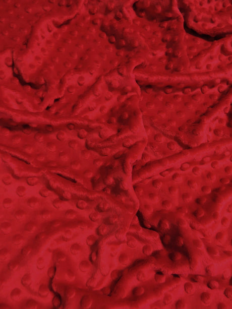 Red Minky Dimple Dot Baby Soft Fabric by the Yard